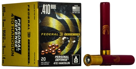 Picture of Federal Pd413jge4b Premium Personal Defense 410 Gauge 3" 9 Pellets 4 Buck Shot 20 Per Box/ 10 Case 