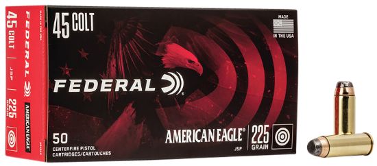 Picture of Federal Ae45lc American Eagle Handgun 45 Colt 225 Gr Jacketed Soft Point 50 Per Box/ 20 Case 