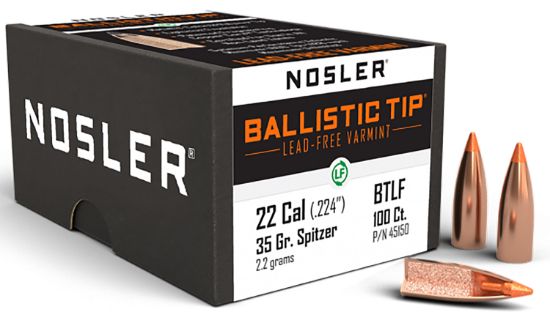 Picture of Nosler 45150 Ballistic Tip 22 Cal .224 35 Gr Ballistic Tip Lead Free/ 100 Per Box 