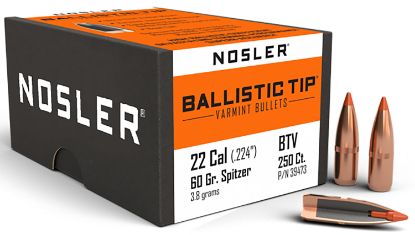 Picture of Nosler 39473 Ballistic Tip .22 Cal .224 60 Gr Ballistic Tip Varmint/ 250 Per Box 