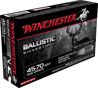 Picture of Winchester Ammo Sbst4570 Ballistic Silvertip 45-70 Gov 300 Gr Rapid Controlled Expansion Polymer Tip 20 Per Box/ 10 Case 