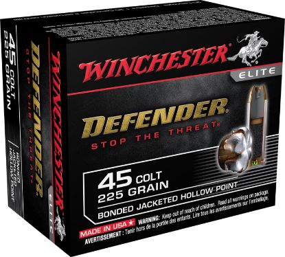 Picture of Winchester Ammo S45cpdb Defender 45 Colt 225 Gr Bonded Jacket Hollow Point 20 Per Box/ 10 Case 