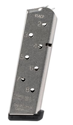 Picture of Cmc Products 12131 Power Mag Plus 8Rd 45 Acp Fits 1911 Government Stainless Steel W/ Black Base Pad 