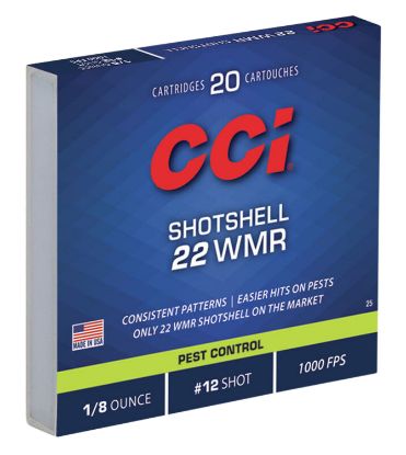 Picture of Cci 0025 Pest Control Shotshell 22 Wmr 52 Gr #12 Shot 20 Per Box/ 100 Case 