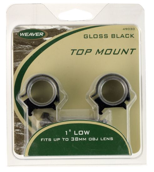 Picture of Weaver Mounts 49030 Detachable Top Mount Rings Black 1" Low 