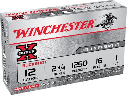 Picture of Winchester Ammo Xb121 Super X 12 Gauge 2.75" 1 Buck Shot 5 Per Box/ 50 Case 
