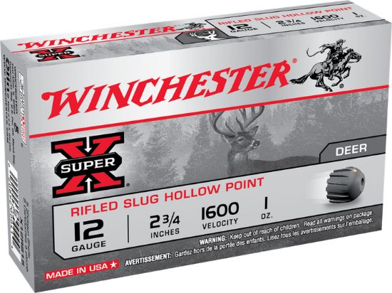 Picture of Winchester Ammo X12rs15 Super X 12 Gauge 2.75" 1 Oz Rifled Slug Shot 5 Per Box/ 50 Case 