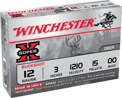 Picture of Winchester Ammo Xb12300 Super X 12 Gauge 3" 15 Pellets 00 Buck Shot 5 Bx/ 50 Case 