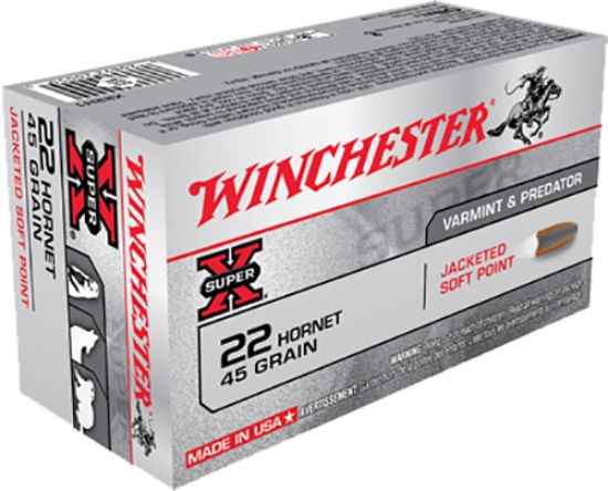 Picture of Winchester Ammo X22h1 Super X 22 Hornet 45 Gr Jacketed Soft Point 50 Per Box/ 10 Case 