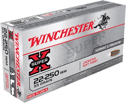 Picture of Winchester Ammo X222501 Super X 22-250 Rem 55 Gr Jacketed Soft Point 20 Per Box/ 10 Case 