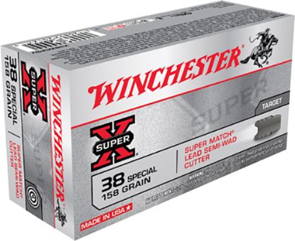 Picture of Winchester Ammo X38wcpsv Super X 38 Special 158 Gr Super Match Lead Semi Wadcutter 50 Per Box/ 10 Case 