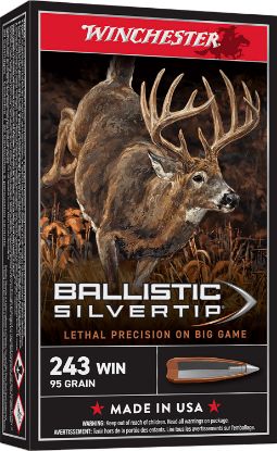 Picture of Winchester Ammo Sbst243a Ballistic Silvertip 243 Win 95 Gr Rapid Controlled Expansion Polymer Tip 20 Per Box/ 10 Case 