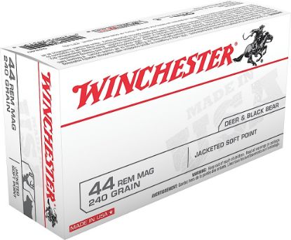 Picture of Winchester Ammo Q4240 Usa 44 Rem Mag 240 Gr Jacketed Soft Point 50 Per Box/ 10 Case 