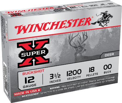 Picture of Winchester Ammo Xb12l00 Super X 12 Gauge 3.50" 18 Pellets 00 Buck Shot 5 Bx/ 50 Case 