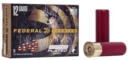 Picture of Federal P15800 Premium Buckshot 12 Gauge 3" 1 7/8 Oz 00 Buck Shot 5 Per Box/ 50 Case 