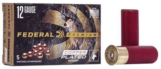 Picture of Federal P15400 Premium Magnum 12 Gauge 2.75" 9 Pellets 1 1/8 Oz 00 Buck Shot 5 Per Box/ 50 Case 