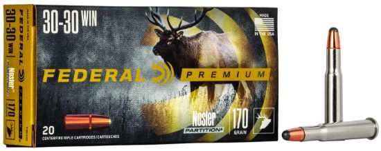 Picture of Federal P3030d Premium 30-30 Win 170 Gr Nosler Partition 20 Per Box/ 10 Case 