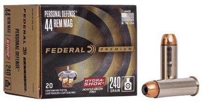 Picture of Federal P44hs1 Premium Personal Defense 44 Rem Mag 240 Gr Hydra Shok Jacketed Hollow Point 20 Per Box/ 25 Case 