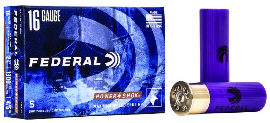 Picture of Federal F164rs Power-Shok Shotshell 16 Gauge 2.75" 7/8 Oz Rifled Slug Shot 5 Per Box/ 50 Case 