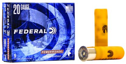 Picture of Federal F2072b Power-Shok Magnum 20 Gauge 3" 18 Pellets 1 1/4 Oz 2 Buck Shot 5 Per Box/ 50 Case 