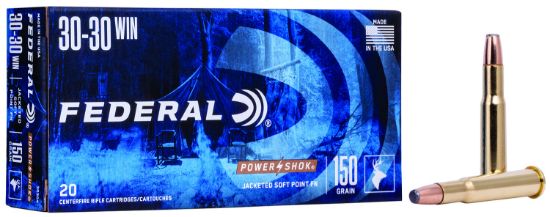 Picture of Federal 3030A Power-Shok 30-30 Win 150 Gr Jacketed Soft Point 20 Per Box/ 10 Case 