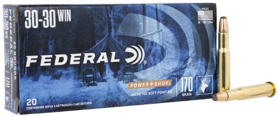 Picture of Federal 3030B Power-Shok 30-30 Win 170 Gr Jacketed Soft Point 20 Per Box/ 10 Case 