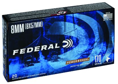 Picture of Federal 8A Power-Shok 8Mm Mauser 170 Gr Jacketed Soft Point 20 Per Box/ 10 Case 