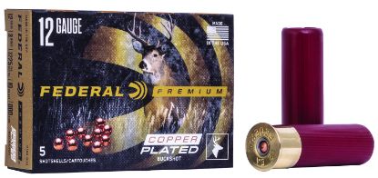 Picture of Federal P158000 Premium Magnum 12 Gauge 3" 10 Pellets 000 Buck Shot 5 Per Box/ 50 Case 