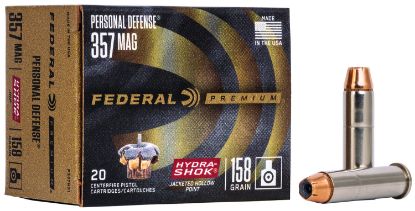 Picture of Federal P357hs1 Premium Personal Defense 357 Mag 158 Gr Hydra-Shok Jacketed Hollow Point 20 Per Box/ 25 Case 