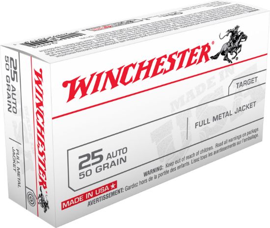 Picture of Winchester Ammo Q4203 Usa 25 Acp 50 Gr Full Metal Jacket 20 Per Box/ 10 Case 