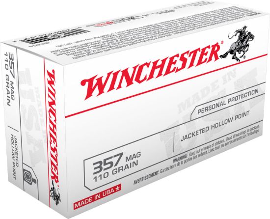 Picture of Winchester Ammo Q4204 Usa 357 Mag 110 Gr Jacket Hollow Point 50 Per Box/ 10 Case 