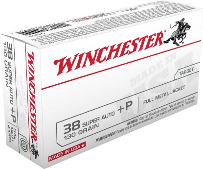 Picture of Winchester Ammo Q4205 Usa 38 Super +P 130 Gr Full Metal Jacket 50 Per Box/ 10 Case 