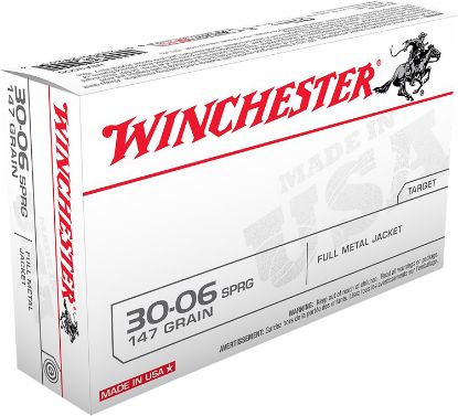 Picture of Winchester Ammo Usa3006 Usa 30-06 Springfield 147 Gr Full Metal Jacket 20 Per Box/ 10 Case 