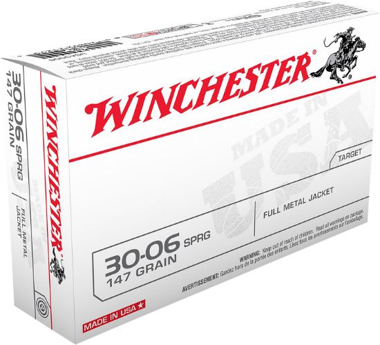 Picture of Winchester Ammo Usa3006 Usa 30-06 Springfield 147 Gr Full Metal Jacket 20 Per Box/ 10 Case 