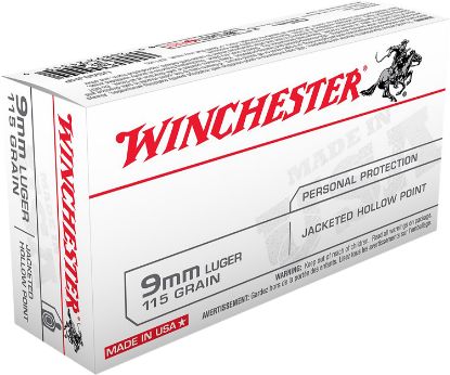 Picture of Winchester Ammo Usa9jhp Usa 9Mm Luger 115 Gr Jacket Hollow Point 50 Per Box/ 10 Case 