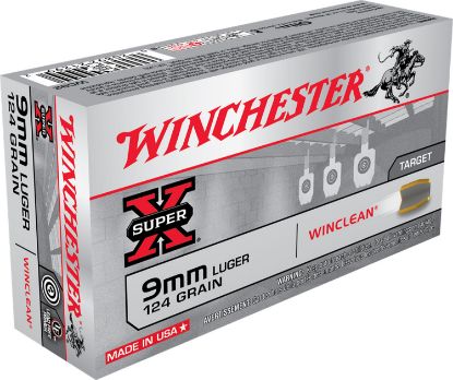 Picture of Winchester Ammo Wc92 Super X 9Mm Luger 124 Gr Winclean Brass Enclosed Base 50 Per Box/ 10 Case 