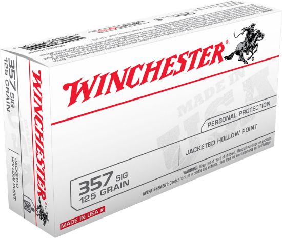 Picture of Winchester Ammo Usa357sjhp Usa 357 Sig 125 Gr Jacket Hollow Point 50 Per Box/ 10 Case 