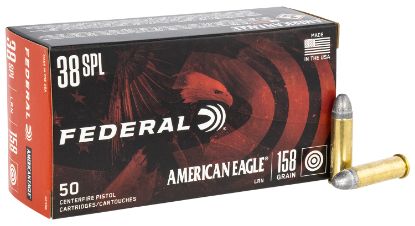 Picture of Federal Ae38b American Eagle Handgun 38 Special 158 Gr Lead Round Nose 50 Per Box/ 20 Case 