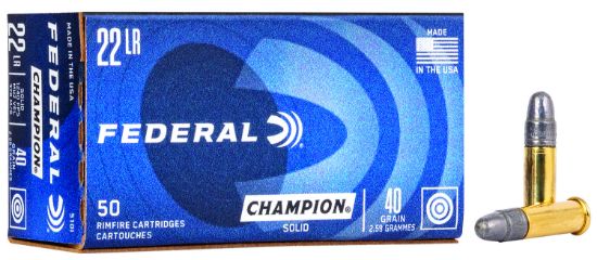 Picture of Federal 510 Champion Training Rimfire 22 Lr 40 Gr Lead Round Nose 50 Per Box/ 100 Case 