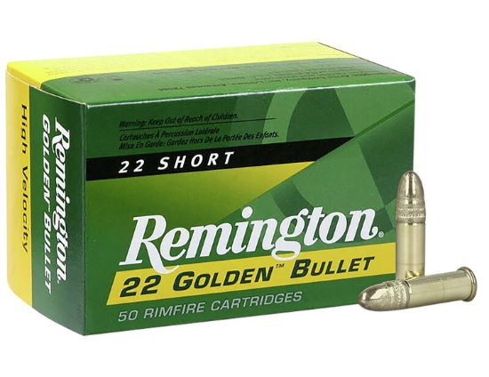 Picture of Remington Ammunition 21000 Golden Bullet 22 Short 29 Gr Plated Lead Round Nose 50 Per Box/ 100 Cs 