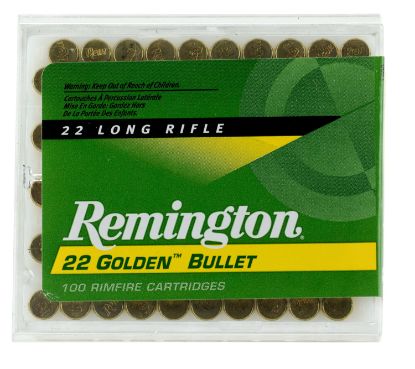 Picture of Remington Ammunition 21276 Golden Bullet 22 Lr 40 Gr Plated Lead Round Nose 100 Per Box/ 50 Cs 