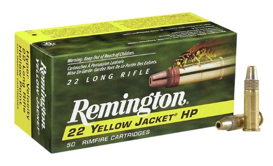 Picture of Remington Ammunition 21074 Yellow Jacket Rimfire 22 Lr 33 Gr Truncated Cone Hollow Point 50 Per Box/ 100 Cs 