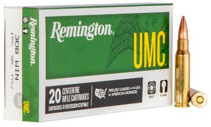 Picture of Remington Ammunition 23715 Umc 308 Win 150 Gr Full Metal Jacket 20 Per Box/ 10 Cs 