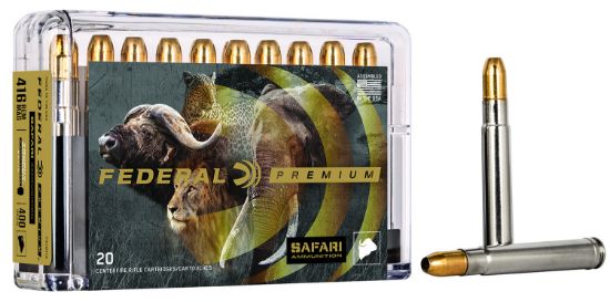 Picture of Federal P416rt2 Premium Safari Cape-Shok 416 Rem Mag 400 Gr Trophy Bonded Sledgehammer Solid 20 Per Box/ 10 Case 