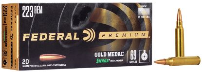 Picture of Federal Gm223m Premium Gold Medal 223 Rem 69 Gr Sierra Matchking Bthp 20 Per Box/ 10 Case 