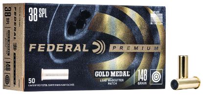 Picture of Federal Gm38a Premium Gold Medal 38 Special 148 Gr Lead Wadcutter 50 Per Box/ 20 Case 