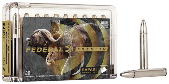 Picture of Federal P458t1 Premium Safari Cape-Shok 458 Win Mag 400 Gr Trophy Bonded Bear Claw 20 Per Box/ 10 Case 