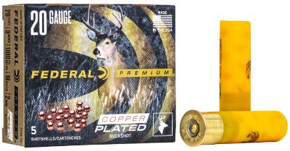 Picture of Federal P2582b Premium Magnum 20 Gauge 3" 18 Pellets 1 1/4 Oz 2 Buck Shot 5 Per Box/ 50 Case 