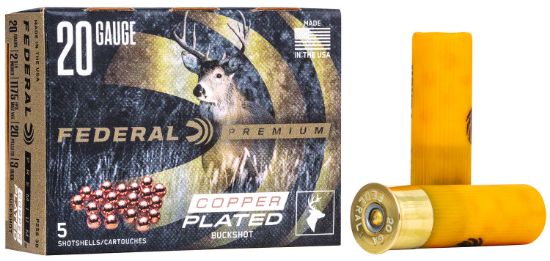 Picture of Federal P2563b Premium Magnum 20 Gauge 2.75" 20 Pellets 1 1/8 Oz 3 Buck Shot 5 Per Box/ 50 Case 