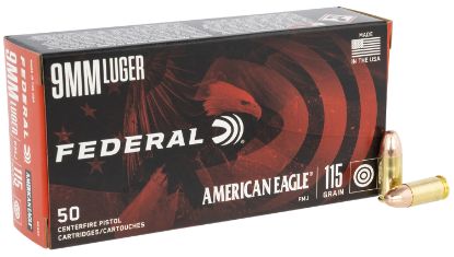 Picture of Federal Ae9dp American Eagle Handgun 9Mm Luger 115 Gr Full Metal Jacket 50 Per Box/ 20 Case 